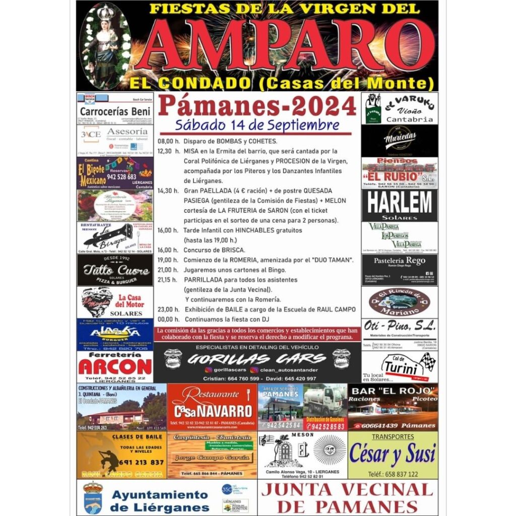 Fiestas de la Virgen del Amparo Pámanes 2024