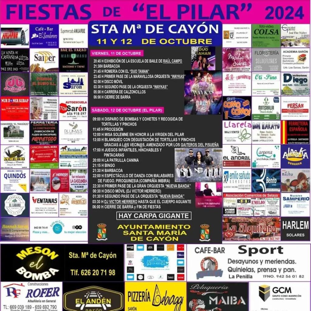 Fiestas El Pilar Santa María de Cayón 2024