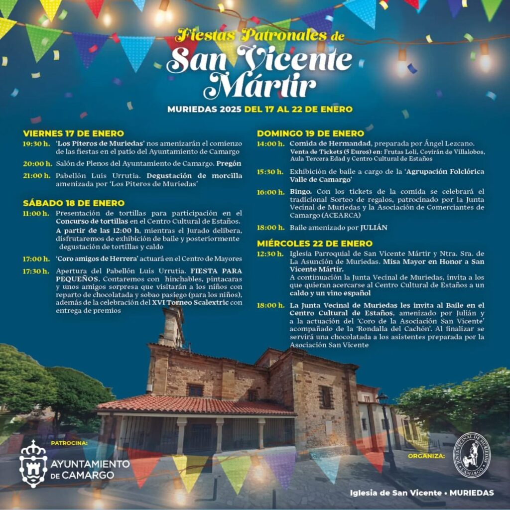Fiestas Patronales San Vicente Mártir Muriedas 2025