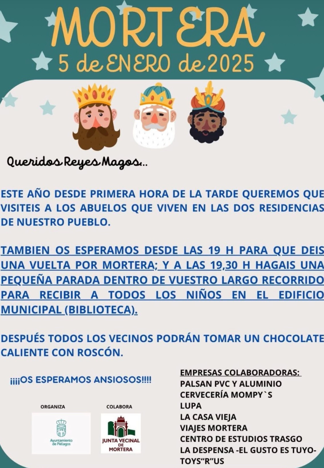 Cabalgata Reyes Magos Mortera 2025