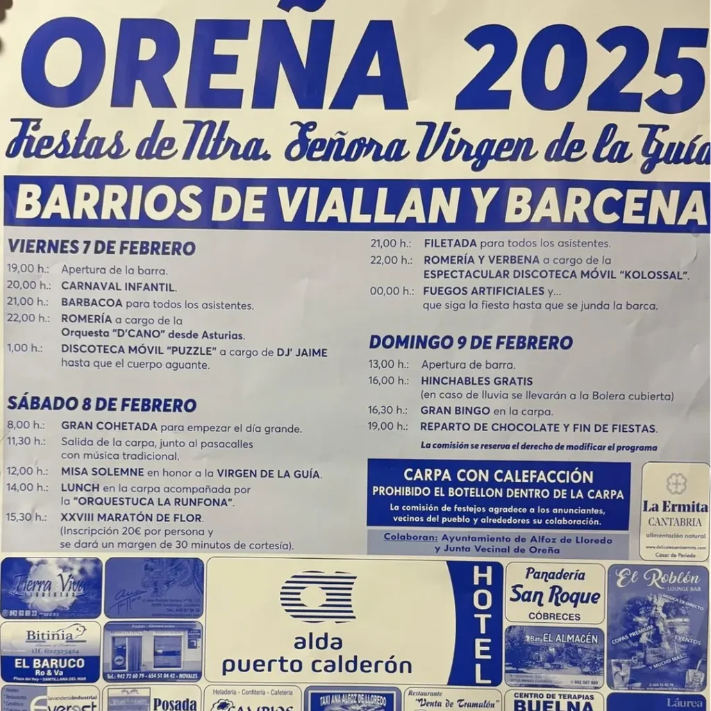 Fiestas de Nuestra Señora Virgen de la Guía Oreña 2025