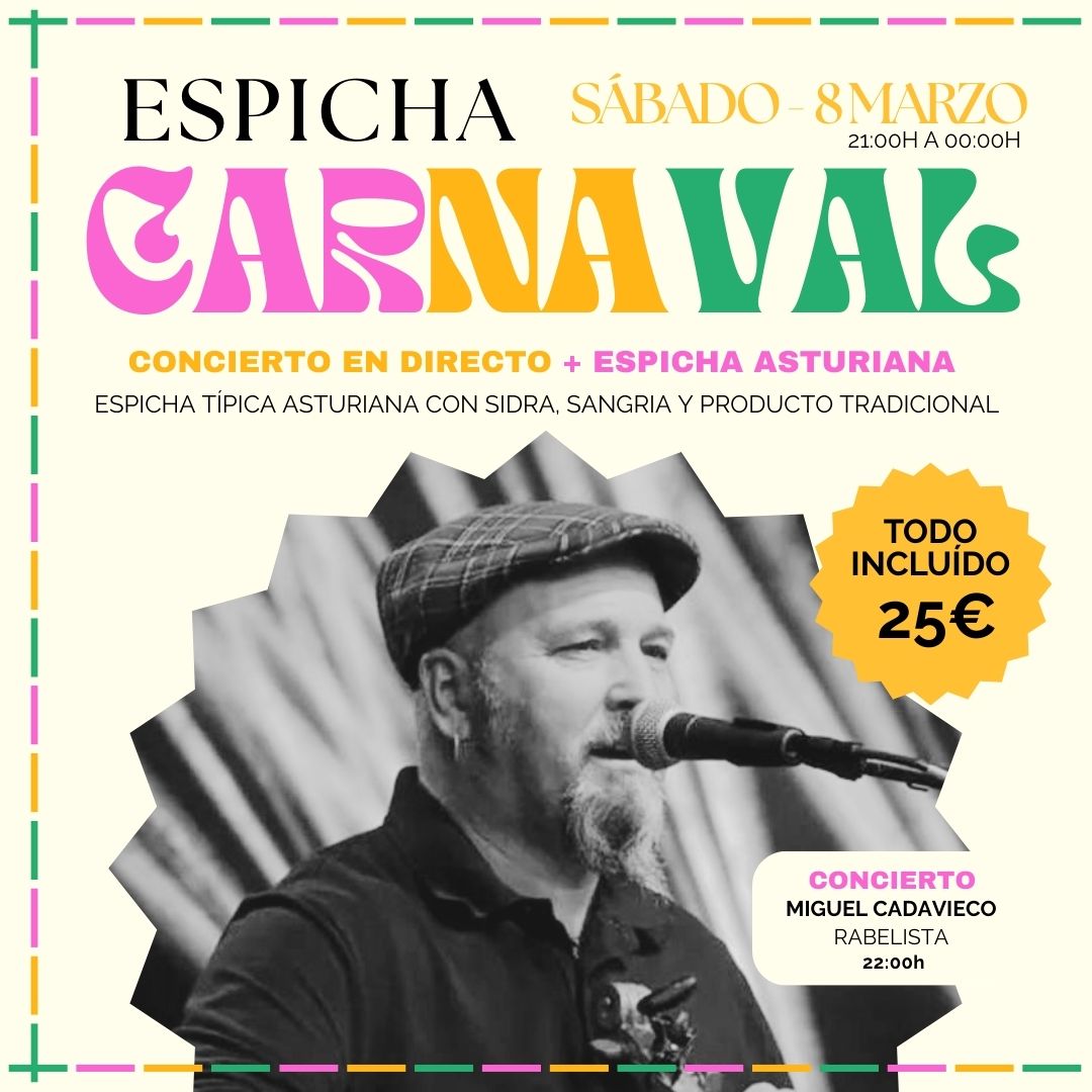 Concierto de Miguel Cadavieco con espicha de carnaval