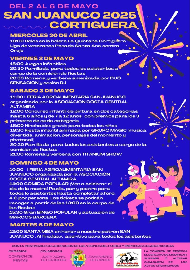 Fiestas San Juanuco Cortiguera 2025