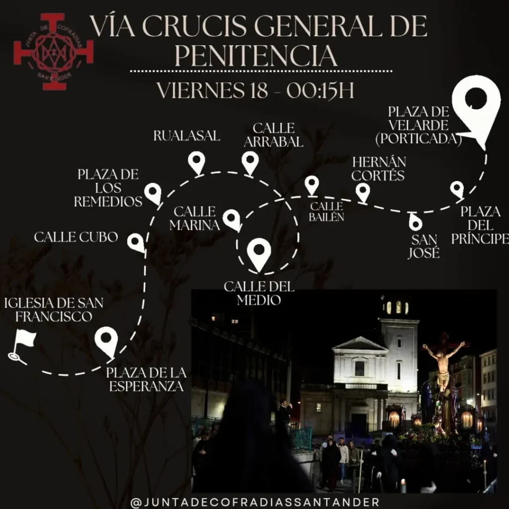 Vía Crucis General de Penitencia Santander 2025