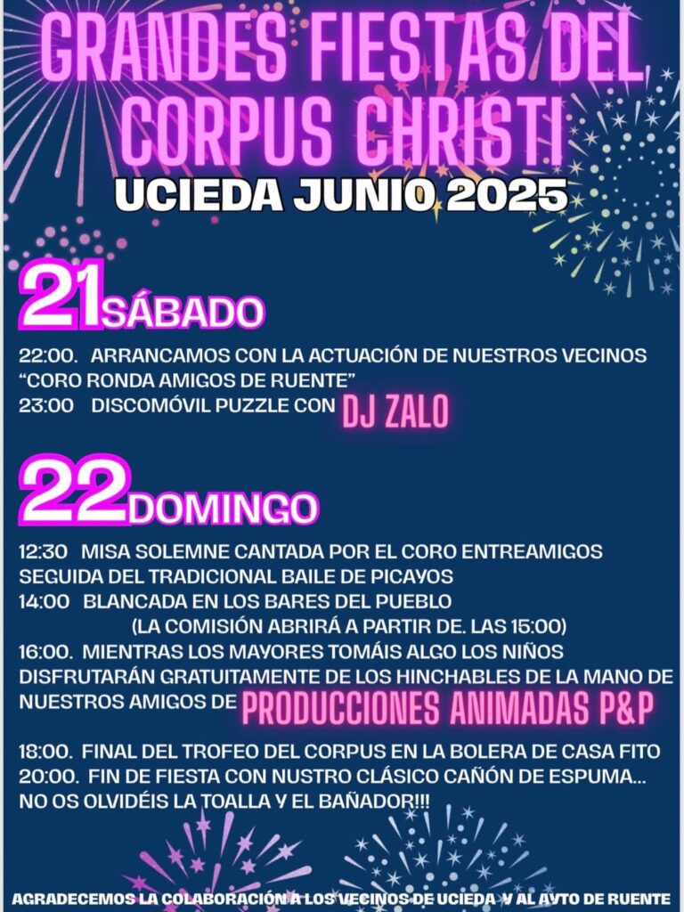 Grandes Fiestas del Corpus Christi Ucieda 2025