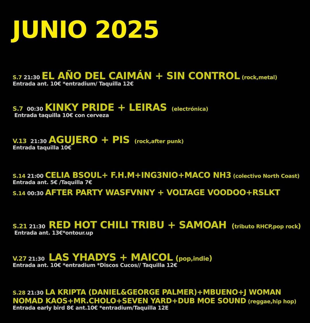 Programación Junio Sala Niágara 2025