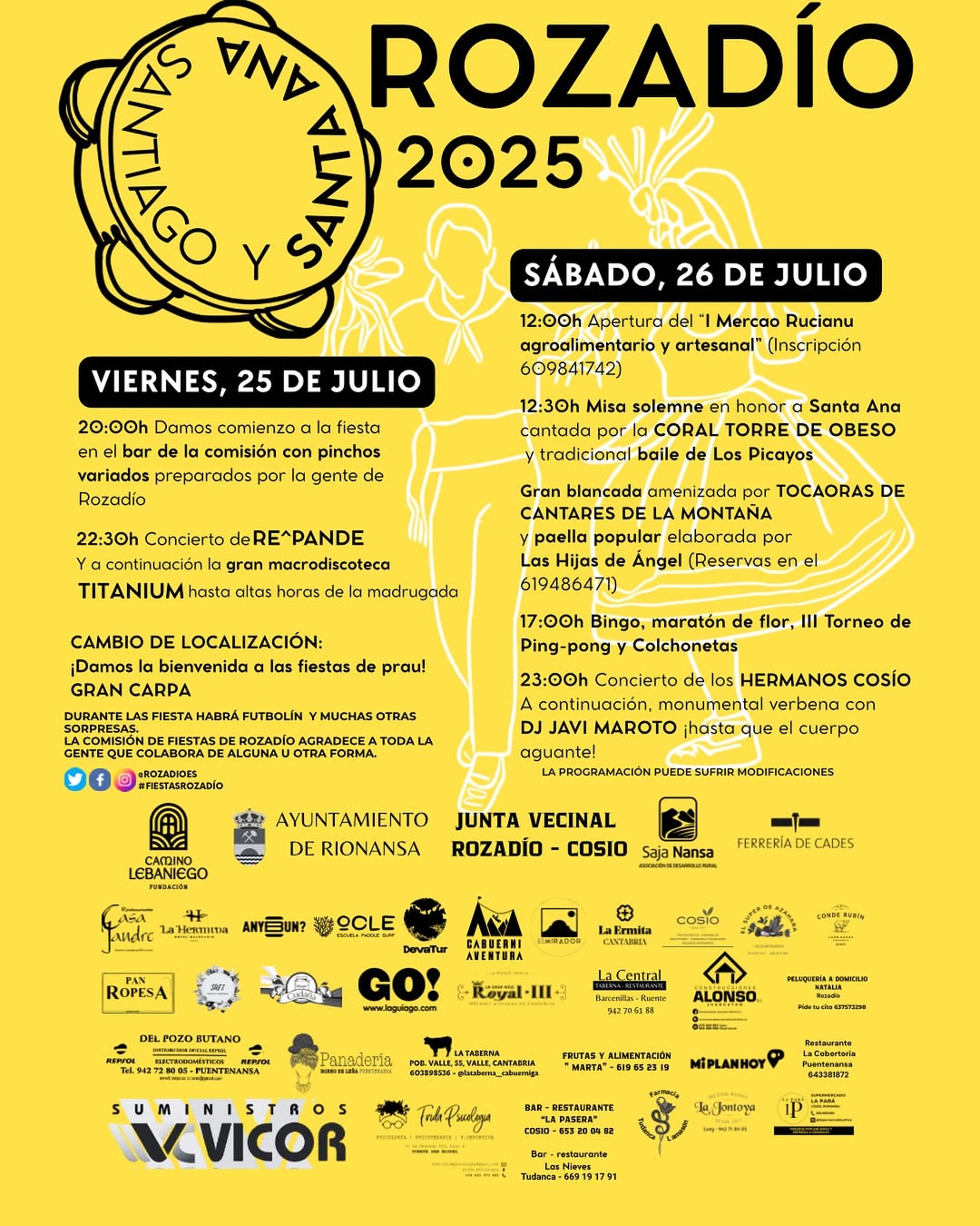 Fiestas de Santiago y Santa Ana Rozadio 2025