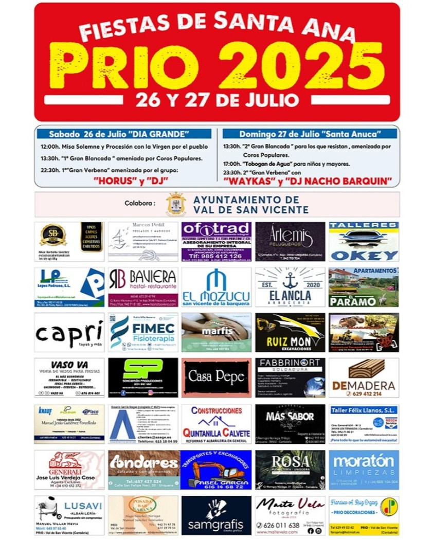 Fiestas de Santa Ana Prio 2025