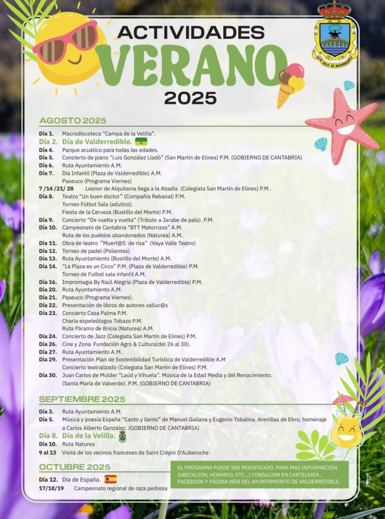 Actividades Verano Valderredible 2025