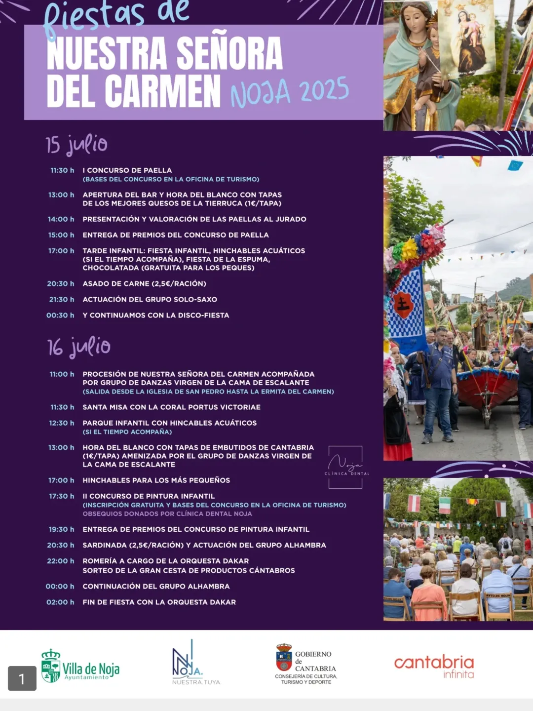 Fiestas de Nuestra Señora del Carmen Noja 2025