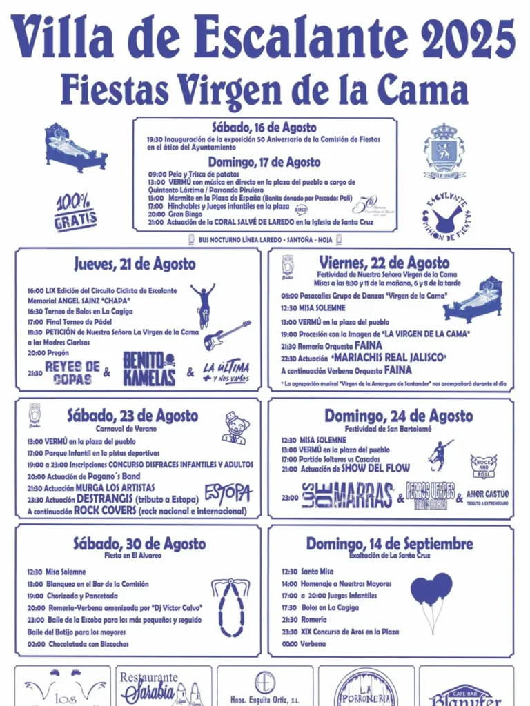 Fiestas de la Virgen de la cama Escalante 2025