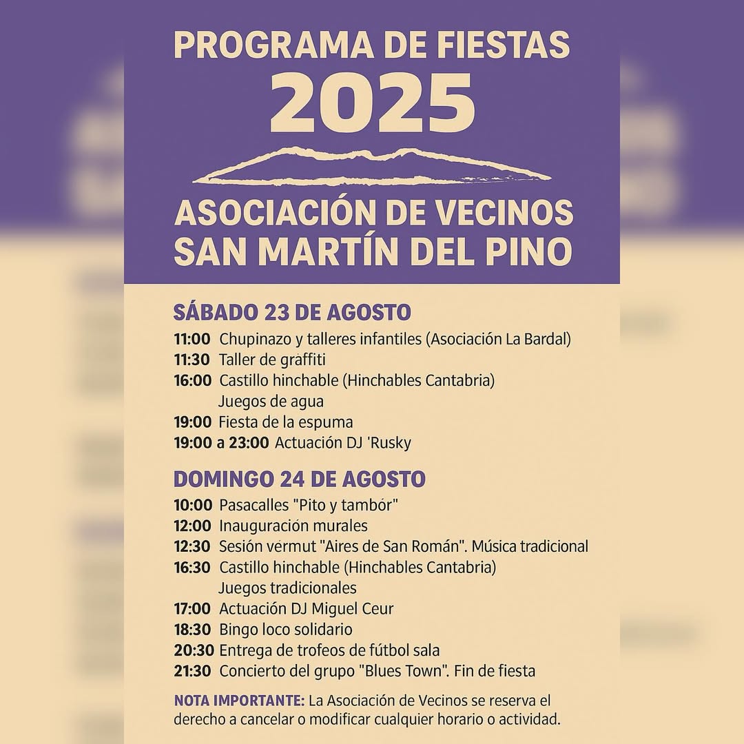 Fiestas San Martín del Pino 2025
