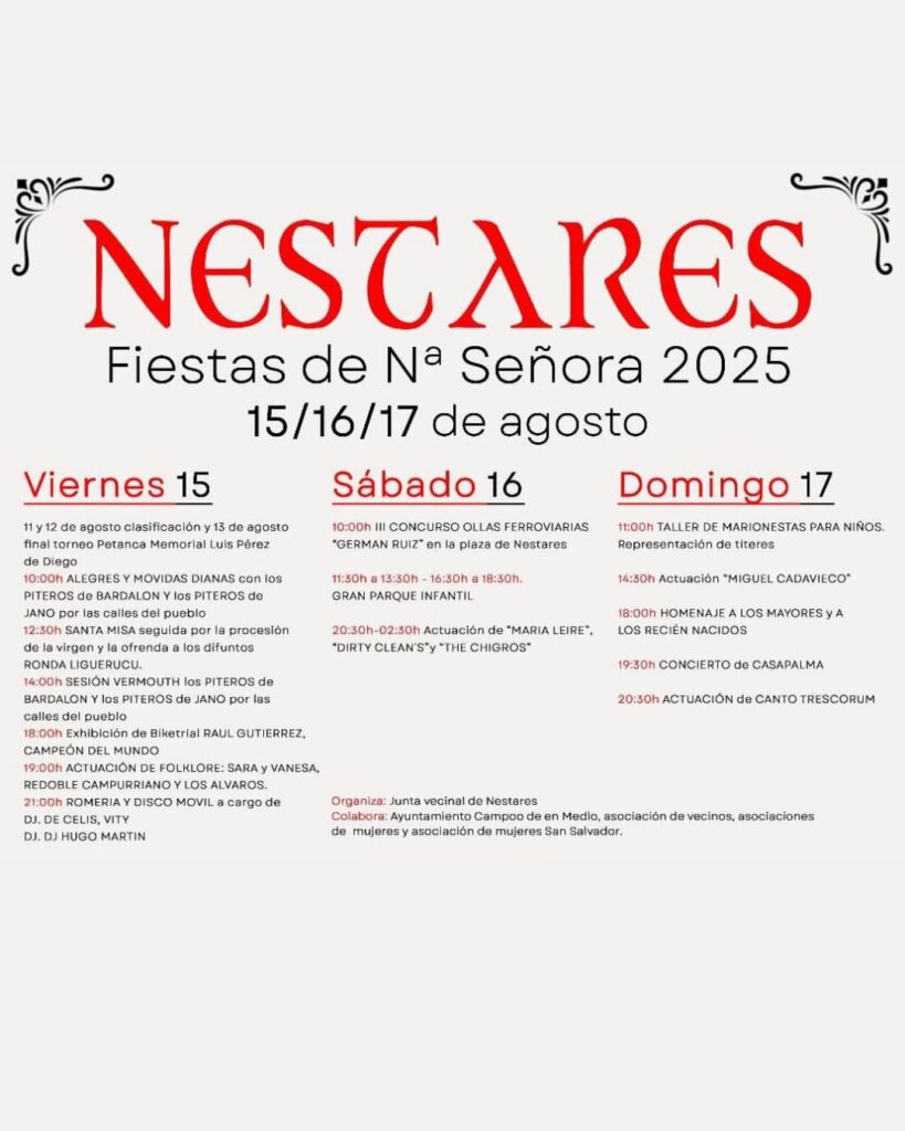 Fiestas de Nuestra Señora Nestares 2025