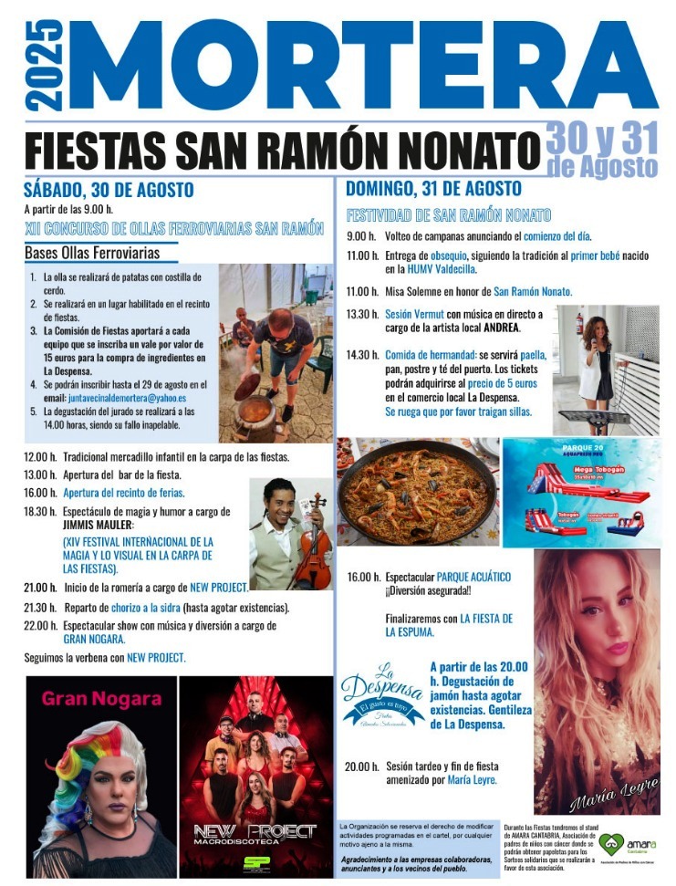 Fiestas San Ramón Nonato Mortera 2025
