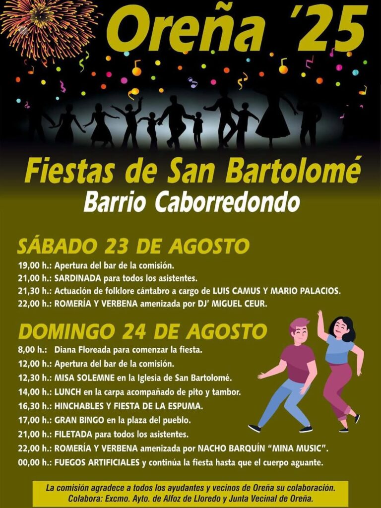 Fiestas de San Bartolomé Oreña 2025