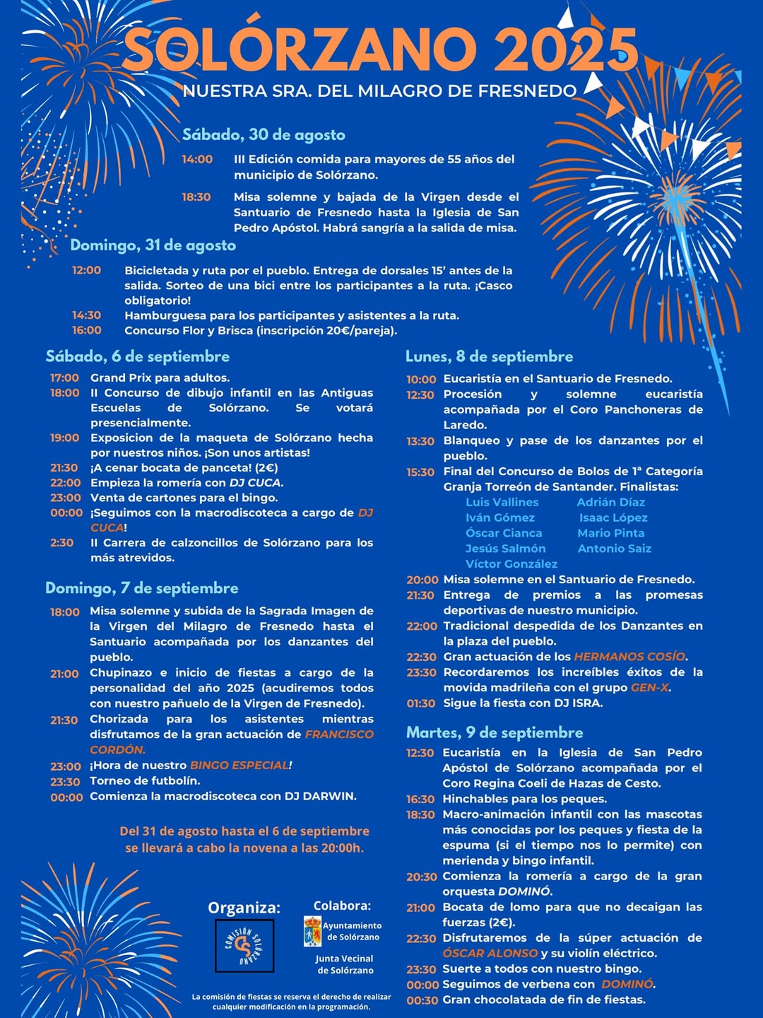 Fiestas La Virgen Fresnedo Solorzano 2025
