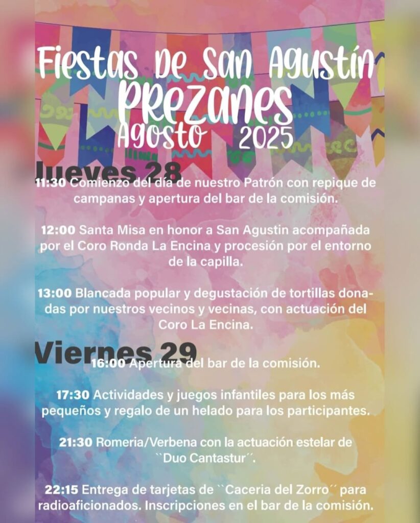 Fiestas de San Agustín Prezanes 2025