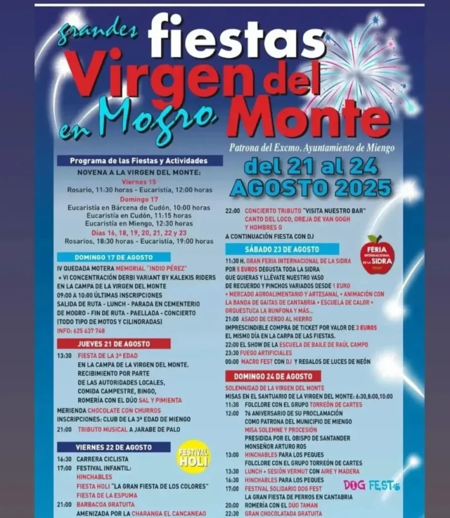 Fiestas de la Virgen del Monte Mogro 2025