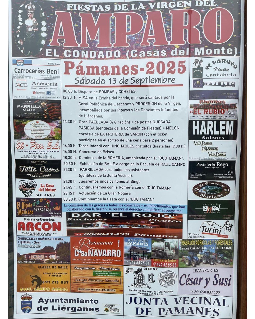 Fiestas de la Virgen del Amparo Pámanes 2025