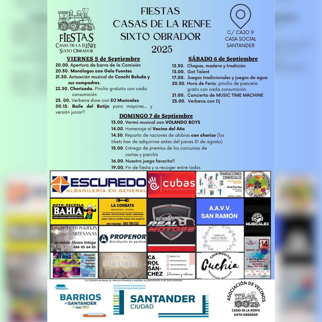 Fiestas de las Casas de la Renfe Sixto Obrador 2025