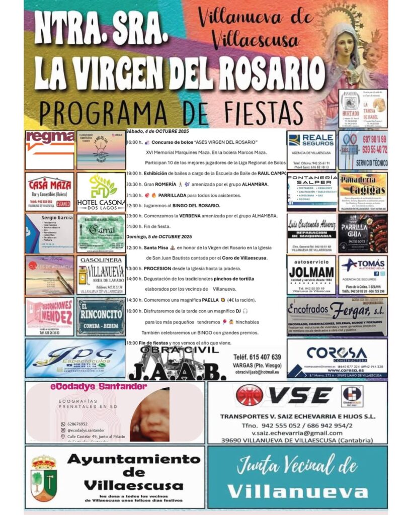Fiestas del Rosario Villanueva de Villaescusa 2025