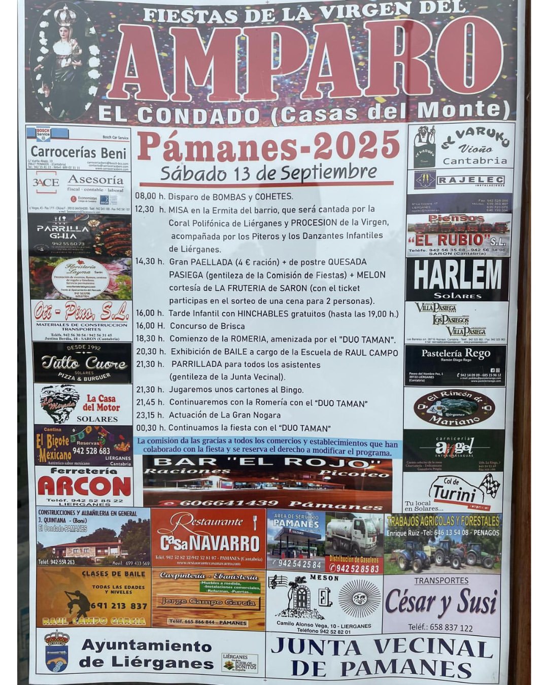 Fiestas de la Virgen del Amparo Pámanes 2025