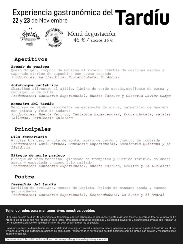 Experiencia Gastronómica Tardiu 2025