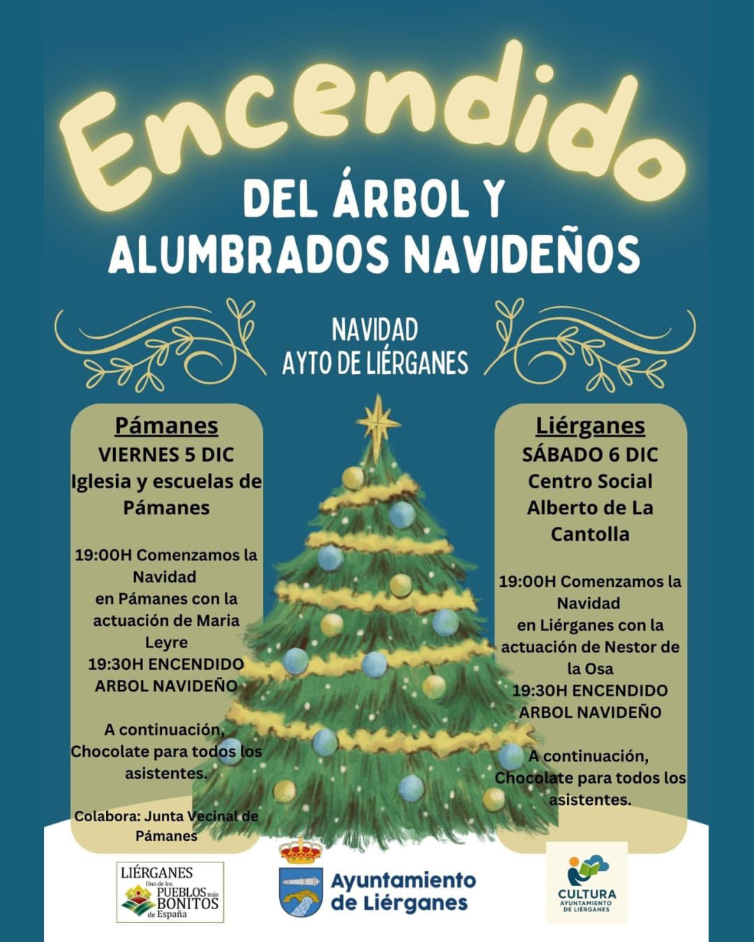 Encendido del Arbol y alumbrado Navideño Liérganes 2025