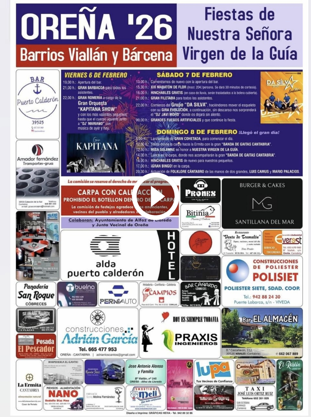 Fiestas de Nuestra Señora Virgen de la Guía 2026 – Oreña