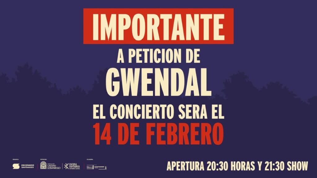 Concierto Gwendal 14 Febrero – Nueva Fecha