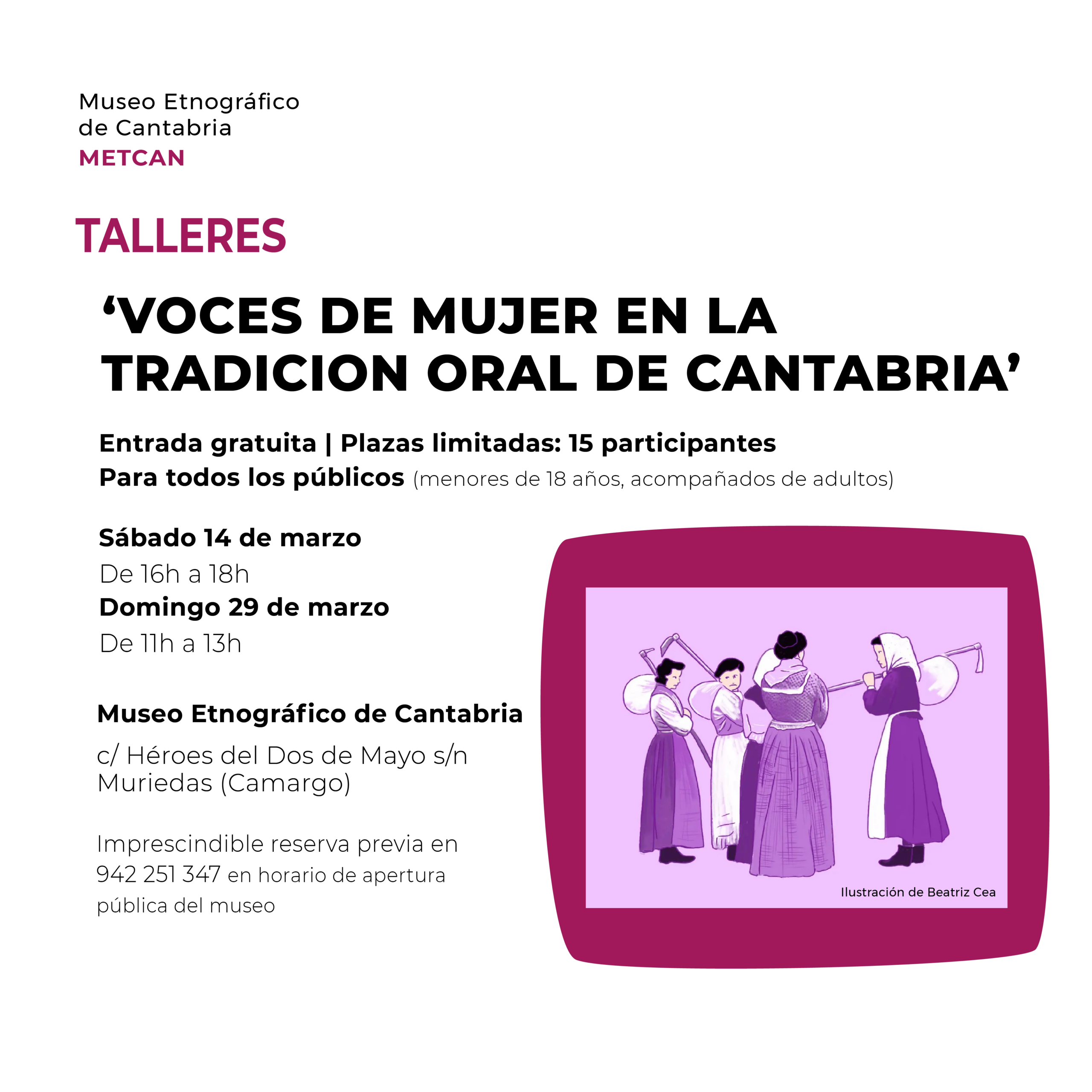 Taller «Voces de mujer en la tradición oral de Cantabria»