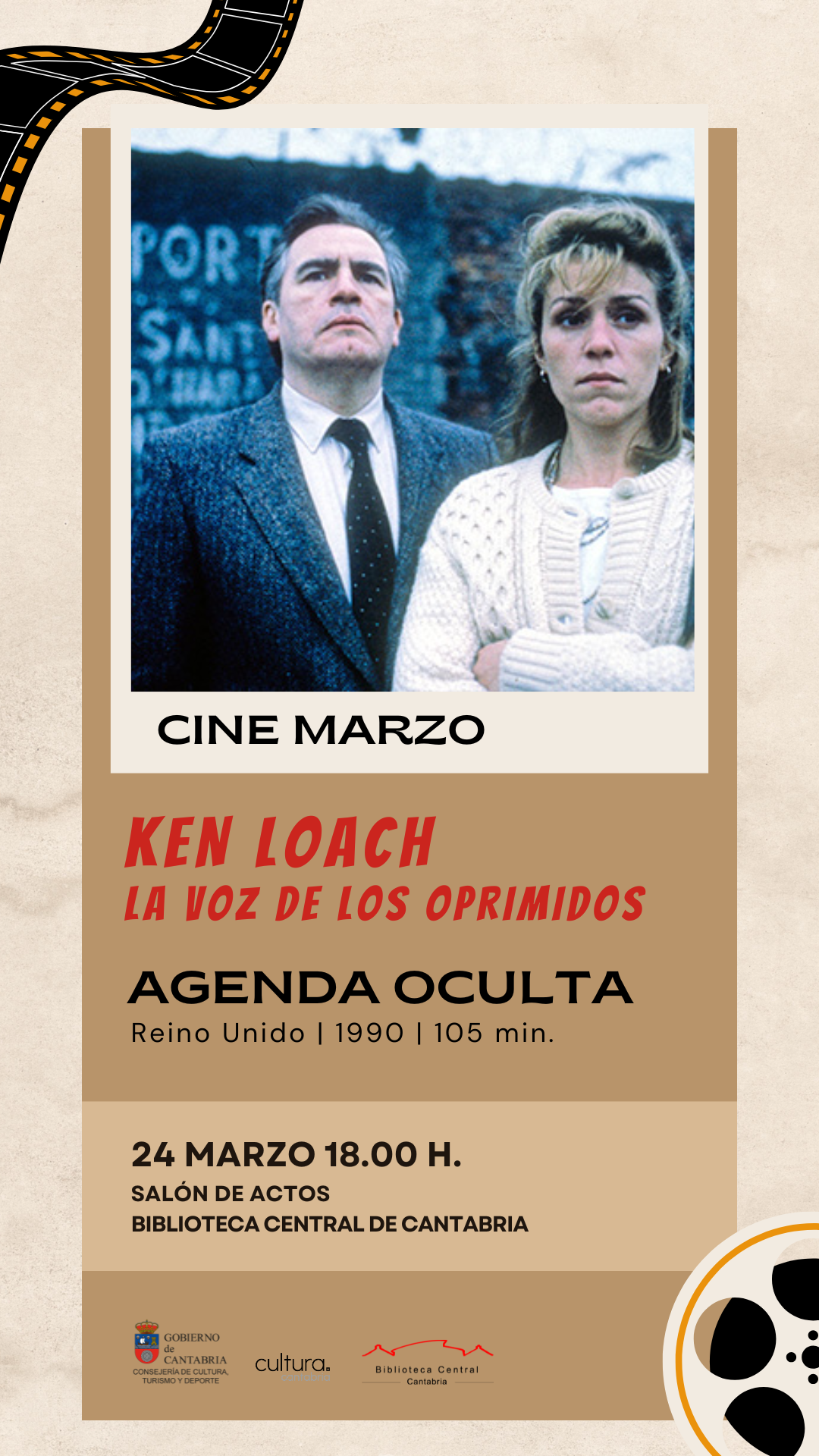 Ciclo dedicado a Ken Loach: «Agenda oculta» en Biblioteca Central de Cantabria