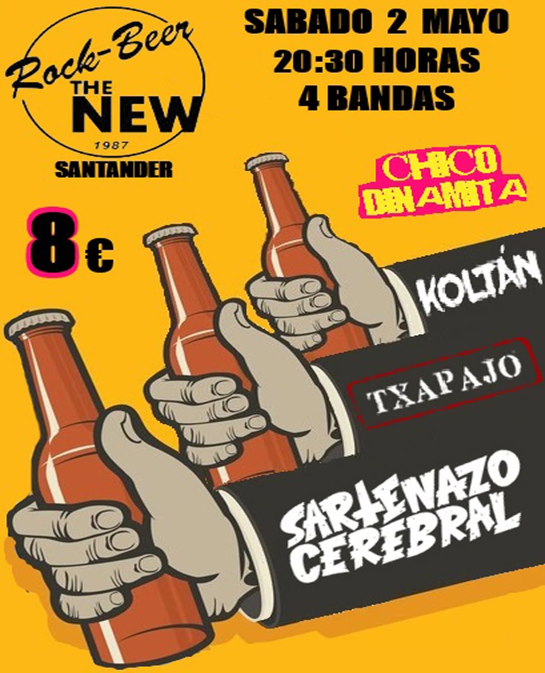 Sartén a Cerebral en directo en Rock-Beer The New