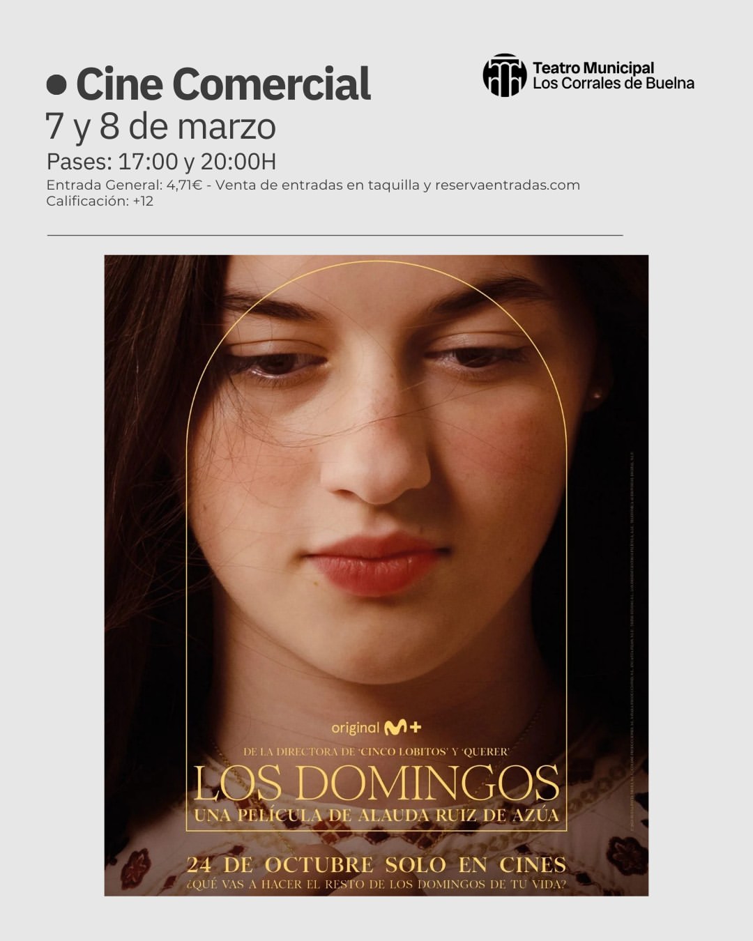 Película Los Domingos en Teatro Municipal Los Corrales de Buena