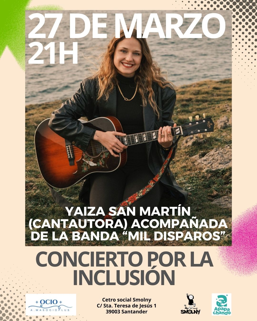 Yaiza Martín y la banda Mil Disparos en concierto