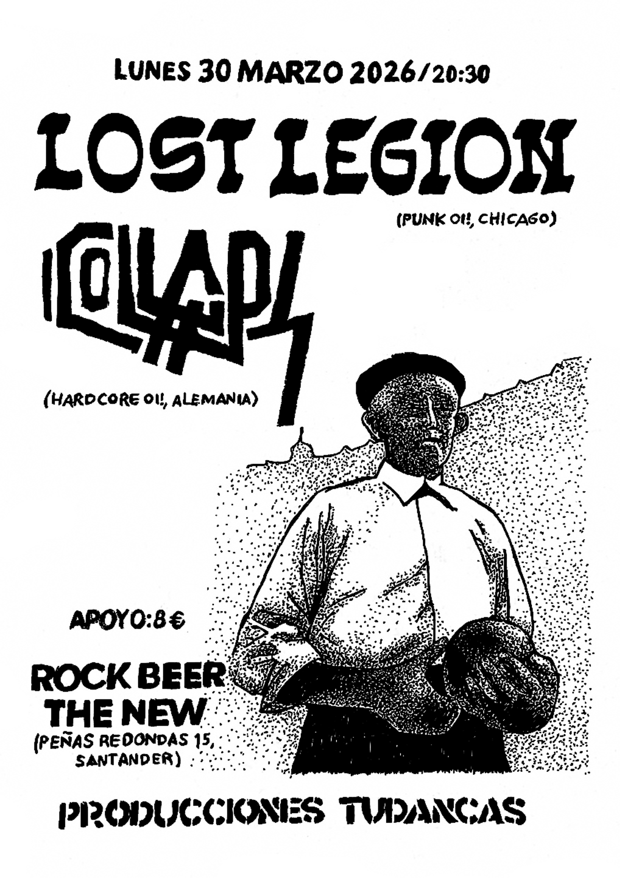 Producciones Tudancas presenta a Lost Legion y Collaps en Sala Rock Beer the New