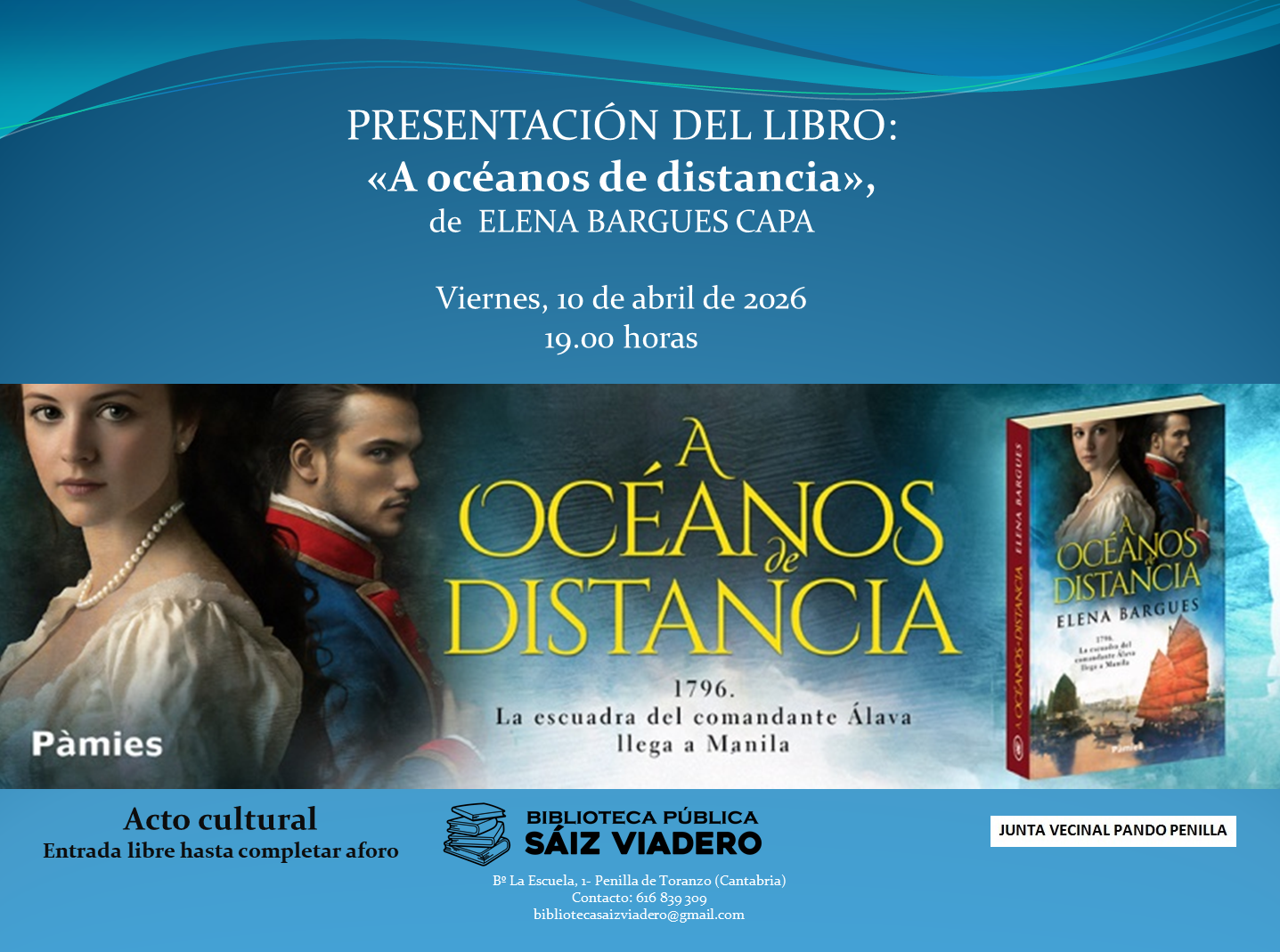 Presentación del libro «A océanos de distancia», de Elena Bargues