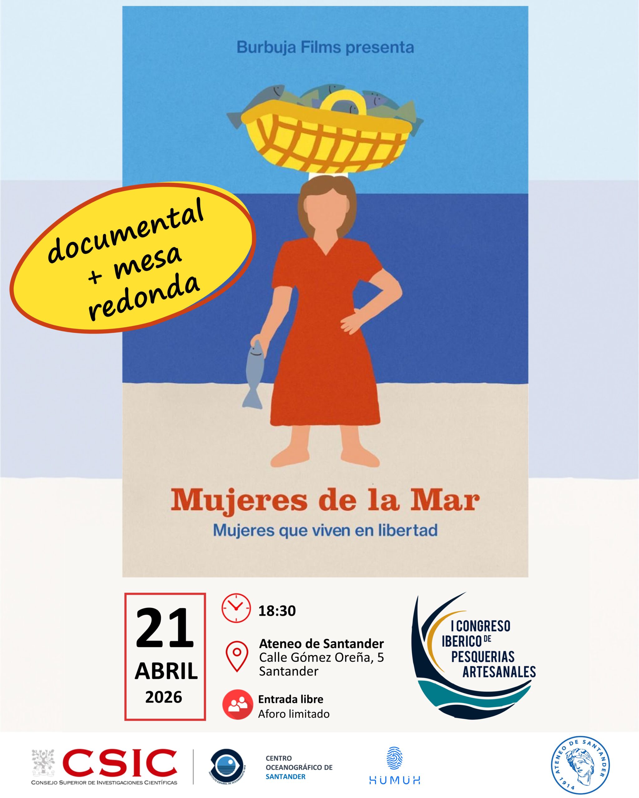 Proyección del documental Mujeres de la Mar en Ateneo de Santander