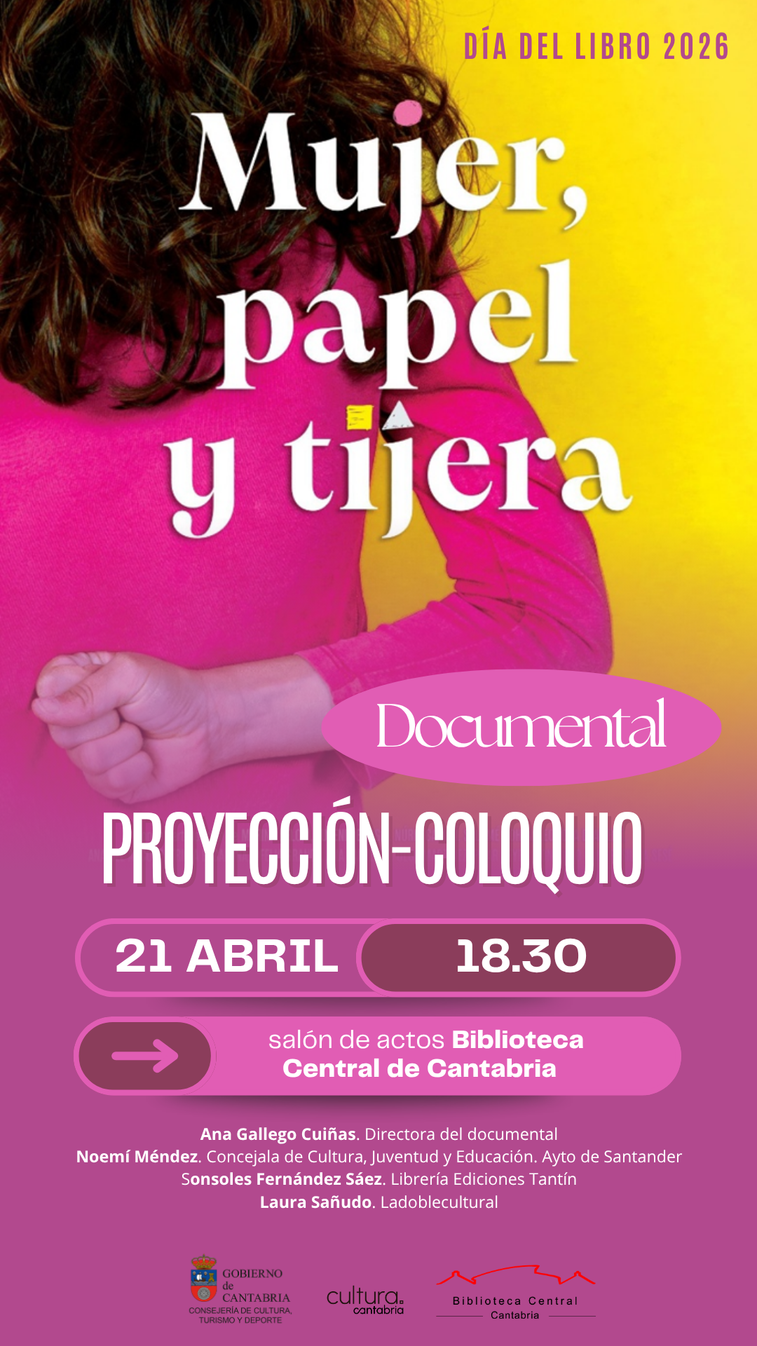 Proyección y coloquio Mujer, Papel y Tijera en Biblioteca Central de Cantabria