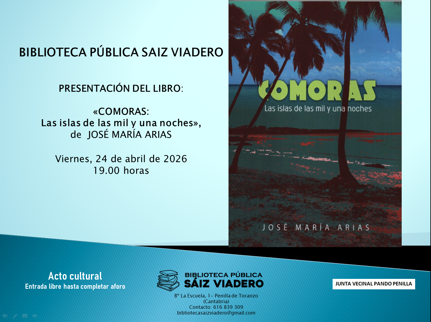 Charla-presentación de «Comoras. Las islas de las mil y una noches»