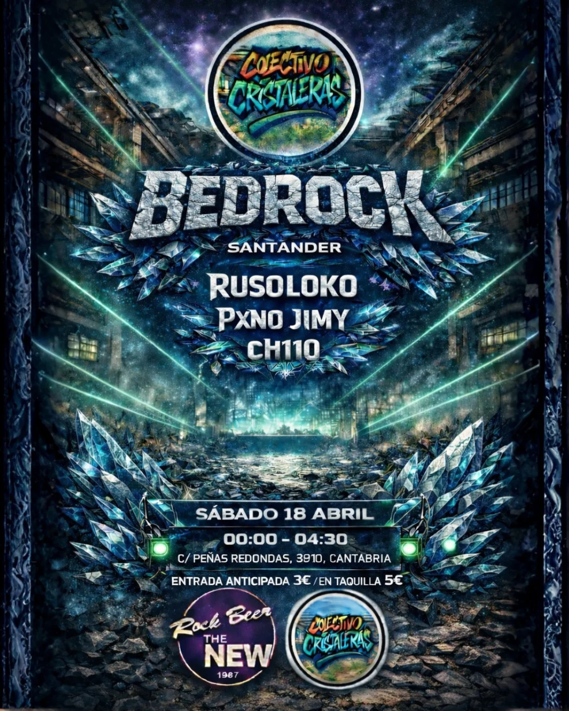 BEDROCK en Sala Rockbeer The New, Santander