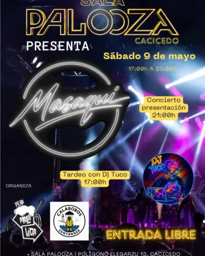 Masaqui en directo en Sala Palooza — Presentación oficial