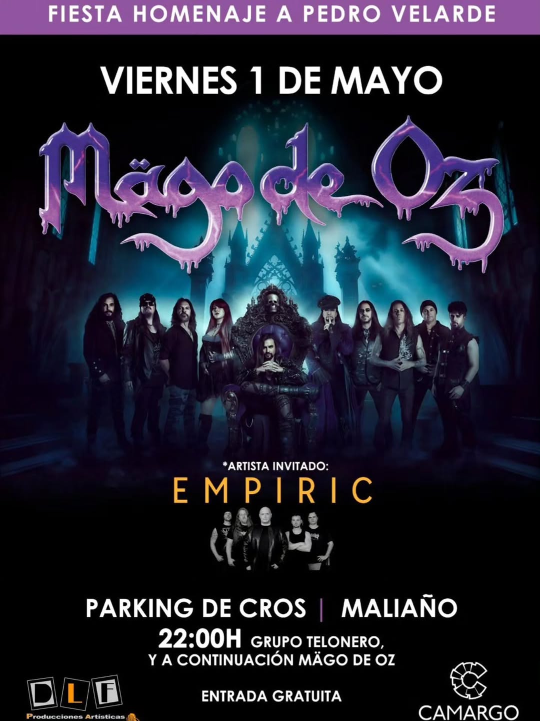 Concierto de Mago de Oz en el Parking de Cros, Camargo