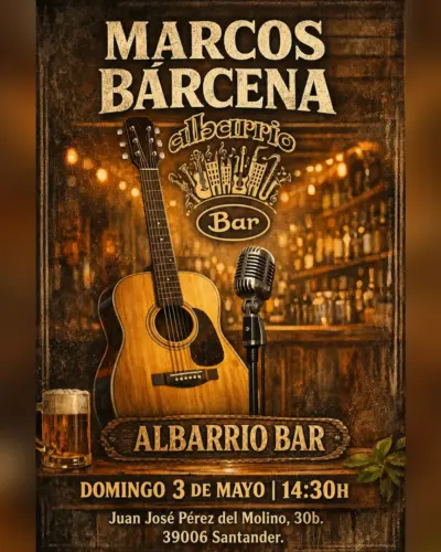 Marcos Bárcena en Albarrio Bar, Santander