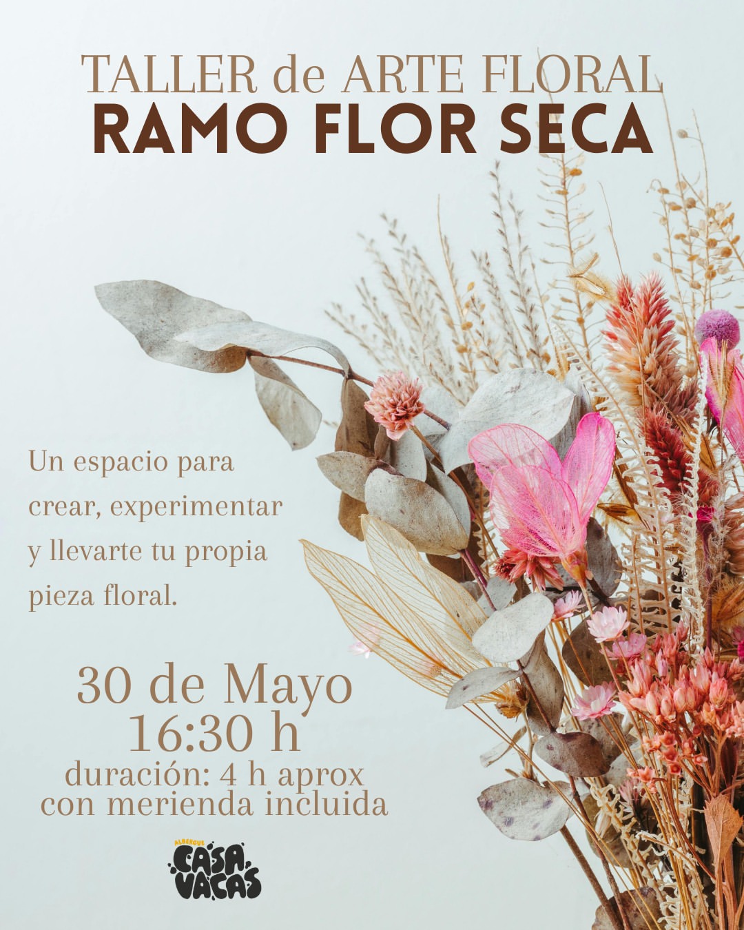 Taller de Arte Floral con Flor Seca en Casa Vacas