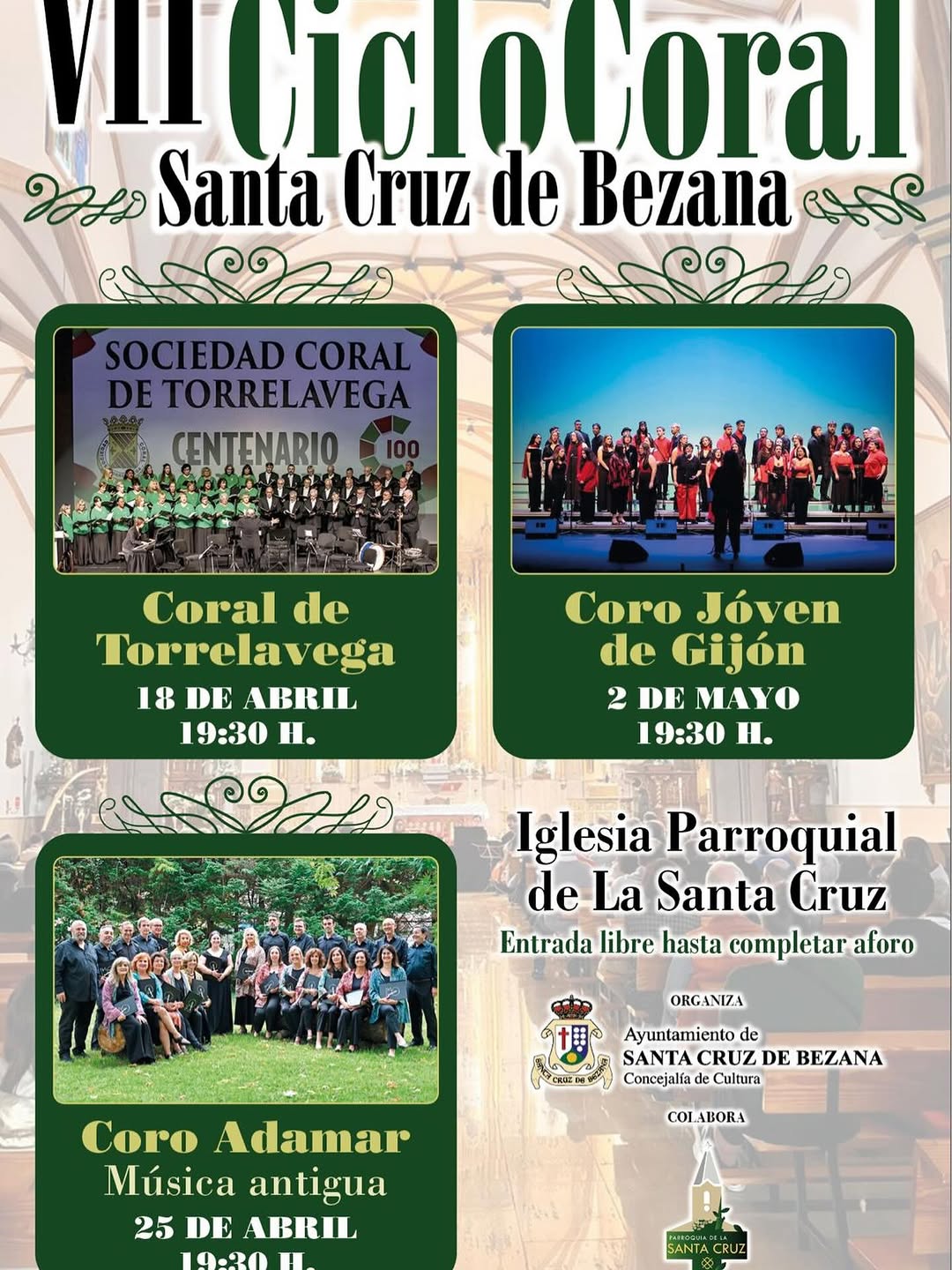 Concierto de Coral de Torrelavega en Iglesia parroquial de La Santa Cruz