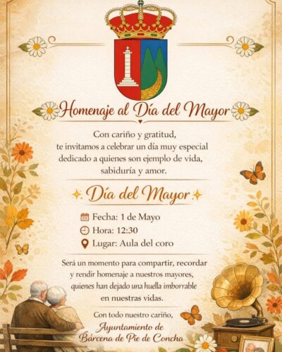 Homenaje a los Mayores y Ganaderos en Aula del coro, Bárcena de Pie de Concha