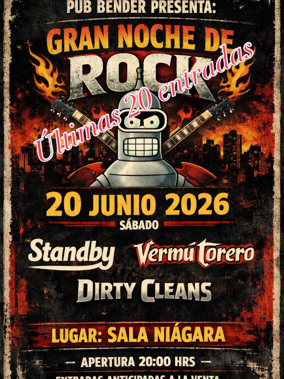 Concierto de Standby, Vermú Torero y DIRTY CLEANS en Sala Niágara