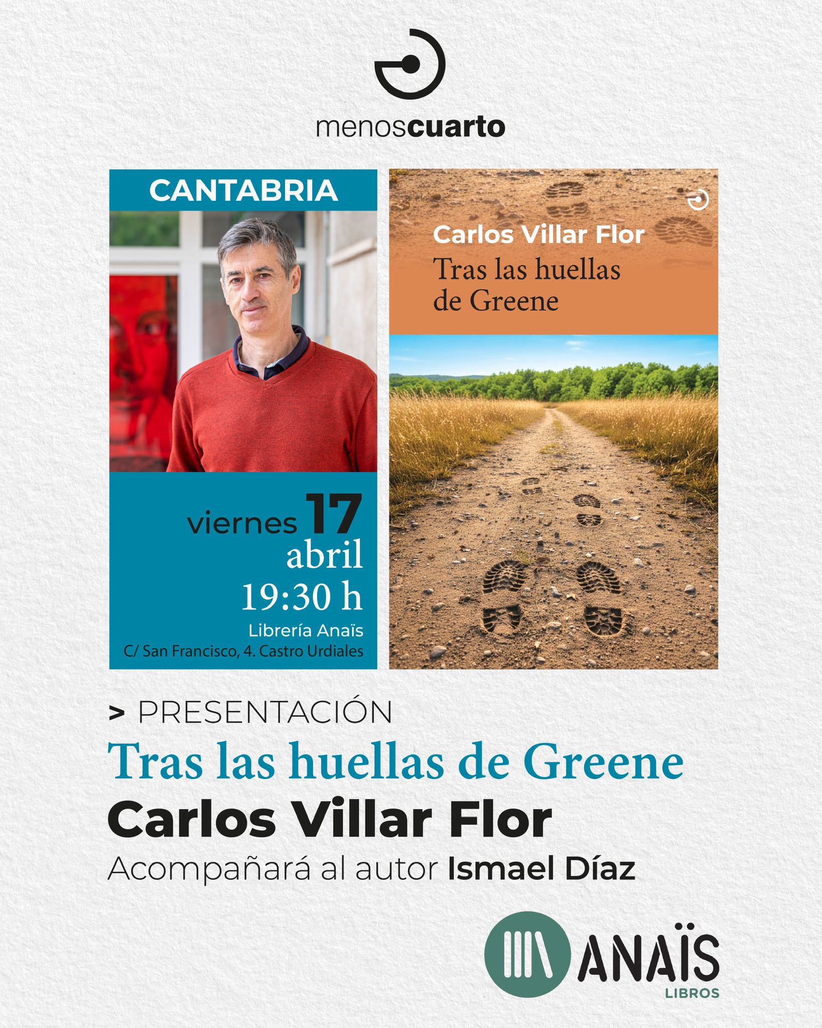 Presentación del libro Tras las huellas de Greene en la librería Anaïs, en Castro Urdiales