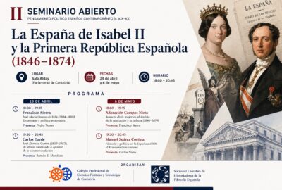 II Seminario abierto. Pensamiento político español contemporáneo en Parlamento de Cantabria
